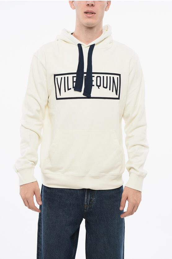 Vilebrequin Two Tone Hoodie With Patch Pocket In White