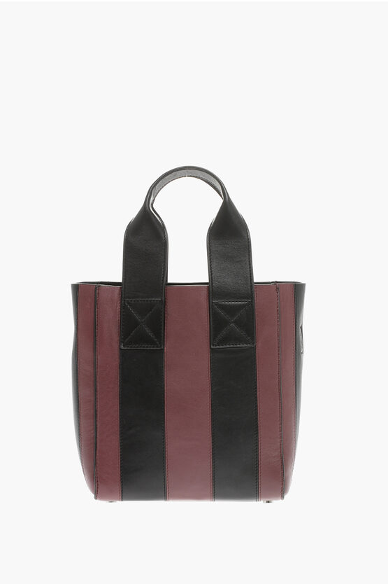 Stand Studio Two-tone Leather Amelia Tote Bag In Brown