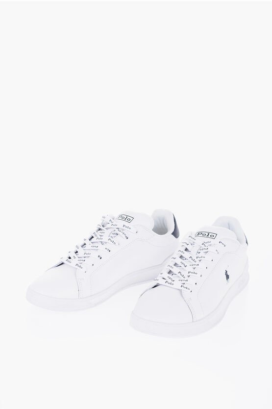 Shop Polo Ralph Lauren Two-tone Leather Low-top Sneakers