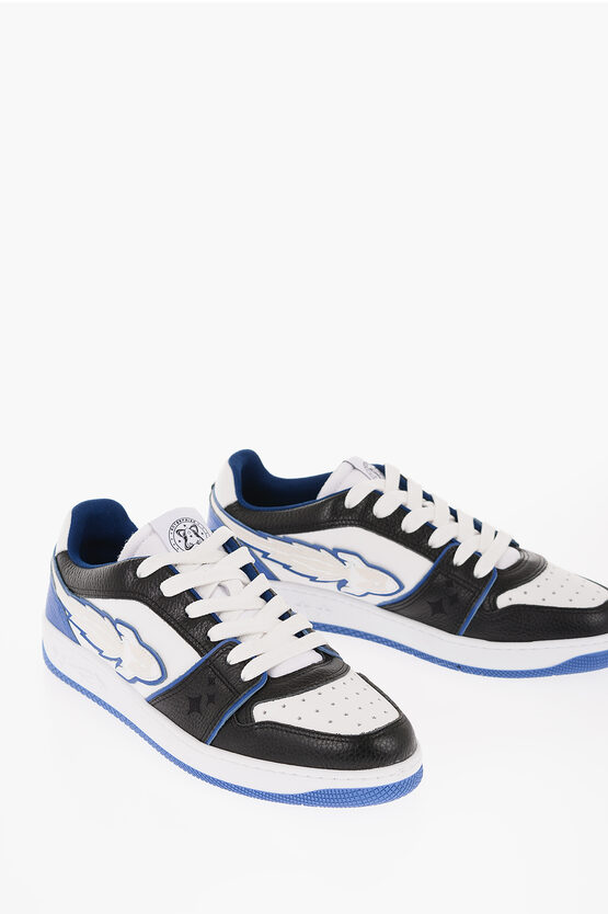 Shop Enterprise Japan Two-tone Leather Rocket Lace-up Sneakers