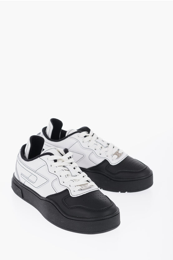 Diesel Two-tone Leather S-ukiyo Low-top Trainers In White