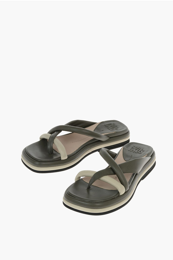 Ixos Two-tone Leather Tokyo Sandals In White