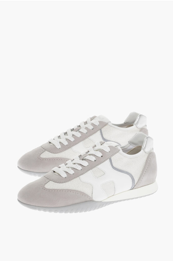 Hogan Two-tone Lurex And Suede Olympia Low-top Sneakers
