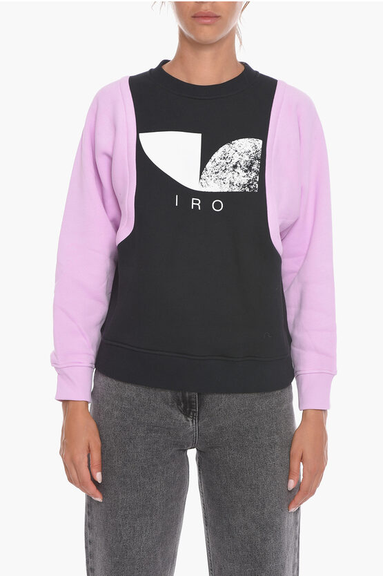IRO TWO TONE LUSSAY FLEECE COTTON SWEATSHIRT