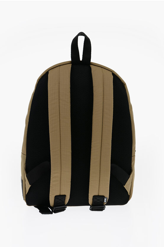 Two-Tone Multi-Pocket Backpack with Leather Trim