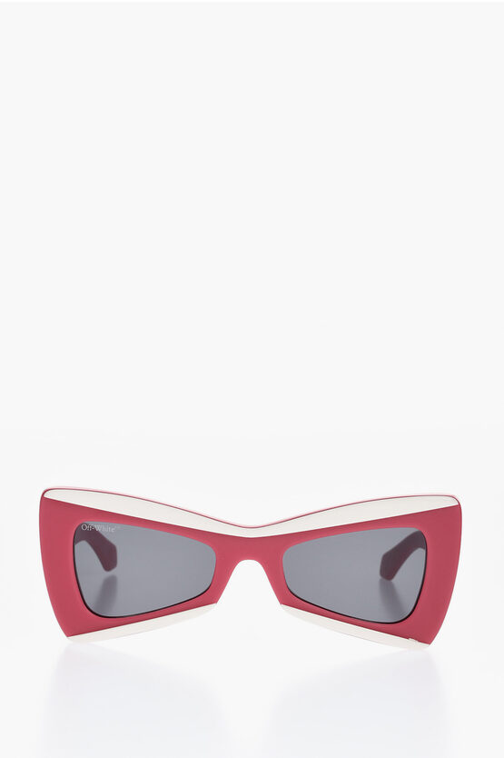 Off-white Two-tone Nashville Sunglasses With Butterfly Frame In Red