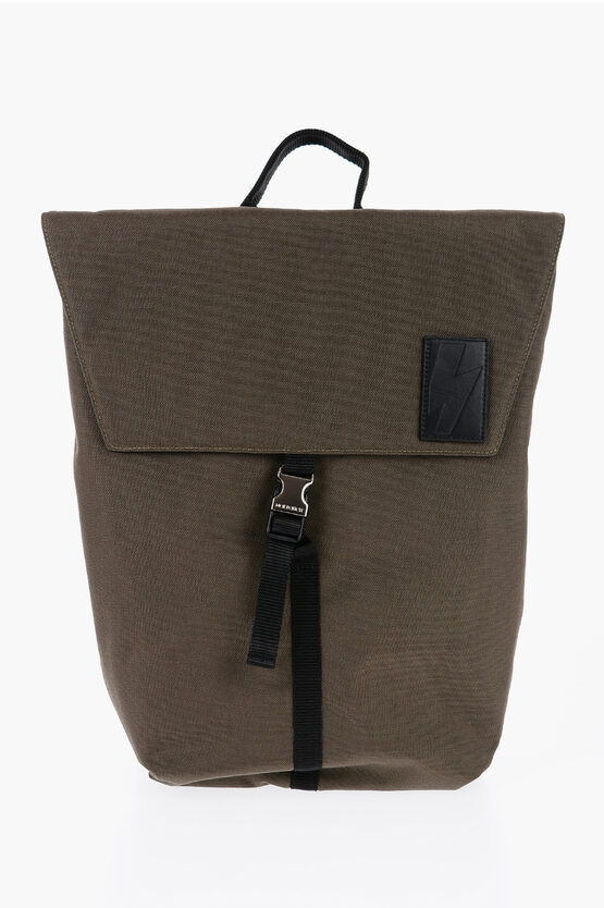 Shop Neil Barrett Two-tone Nylon City Flap Backpack