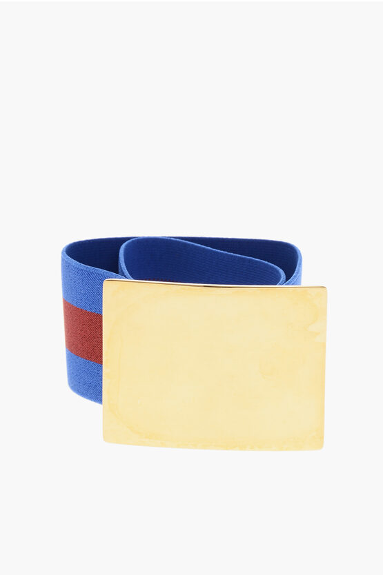 Stella Mccartney Two-tone Nylon Stretch Maxi Belt 60mm In Blue