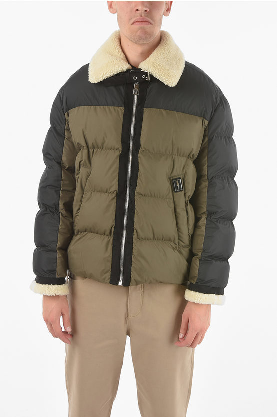 Neil Barrett Two-tone Penfield Padded Jacket With Faux Fur Collar In Multi