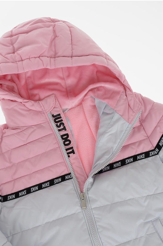 Two-Tone Puffer Jacket with Zip Closure