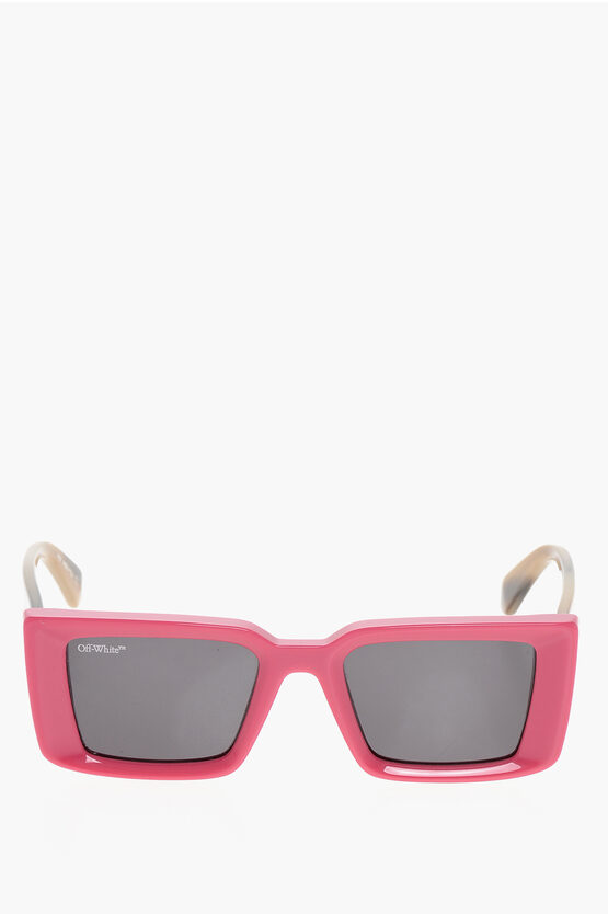 Off-white Two-tone Savannah Sunglasses With Rectangular Frame In Pink