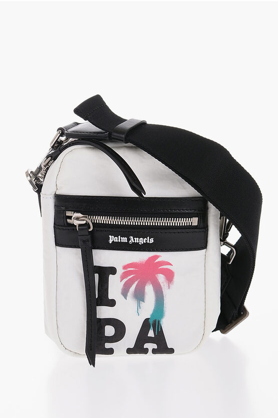Palm Angels Two-tone Shoulder Bag In White