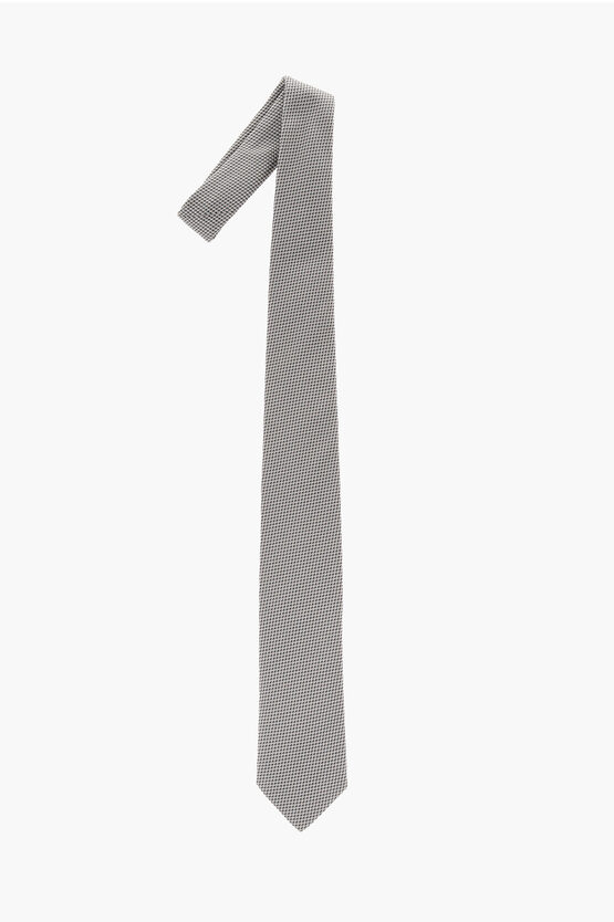 Corneliani Two-tone Silk Kipper Tie In Grey