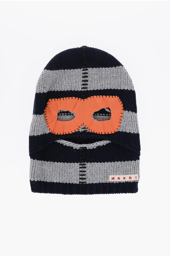 MARNI TWO-TONE STRIPED BALACLAVA WITH CONTRASTING DETAIL 