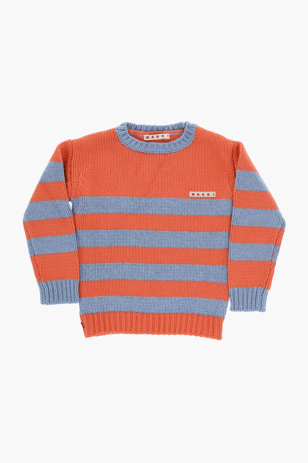 Marni Kids Two-Tone Striped Crew-neck Sweater unisex Marni Kids Two-Tone Striped Crew-neck Sweater unisex