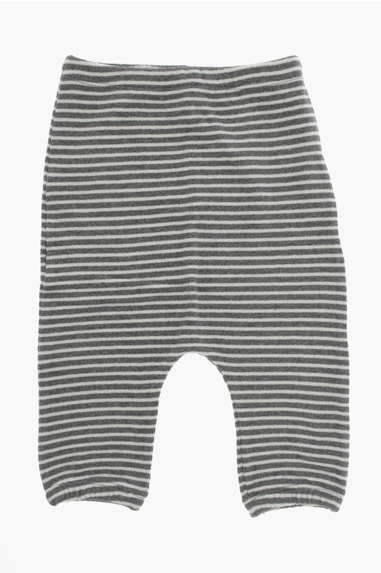 Shop Douuod Two-tone Striped Pants With Elastic Waistband