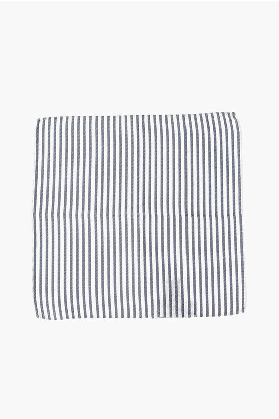 Dsquared2 Two-tone Striped Silk Pocket Square