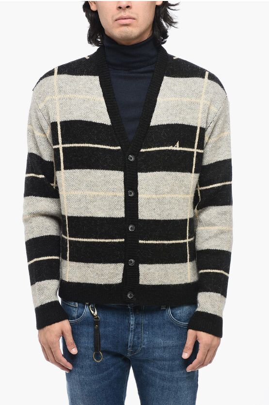Awake New York Two-tone Striped V-neck Cardigan