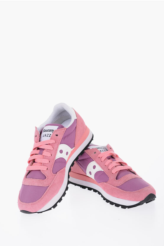 Saucony Two-tone Suede And Nylon Jazz Low-top Trainers In Pink