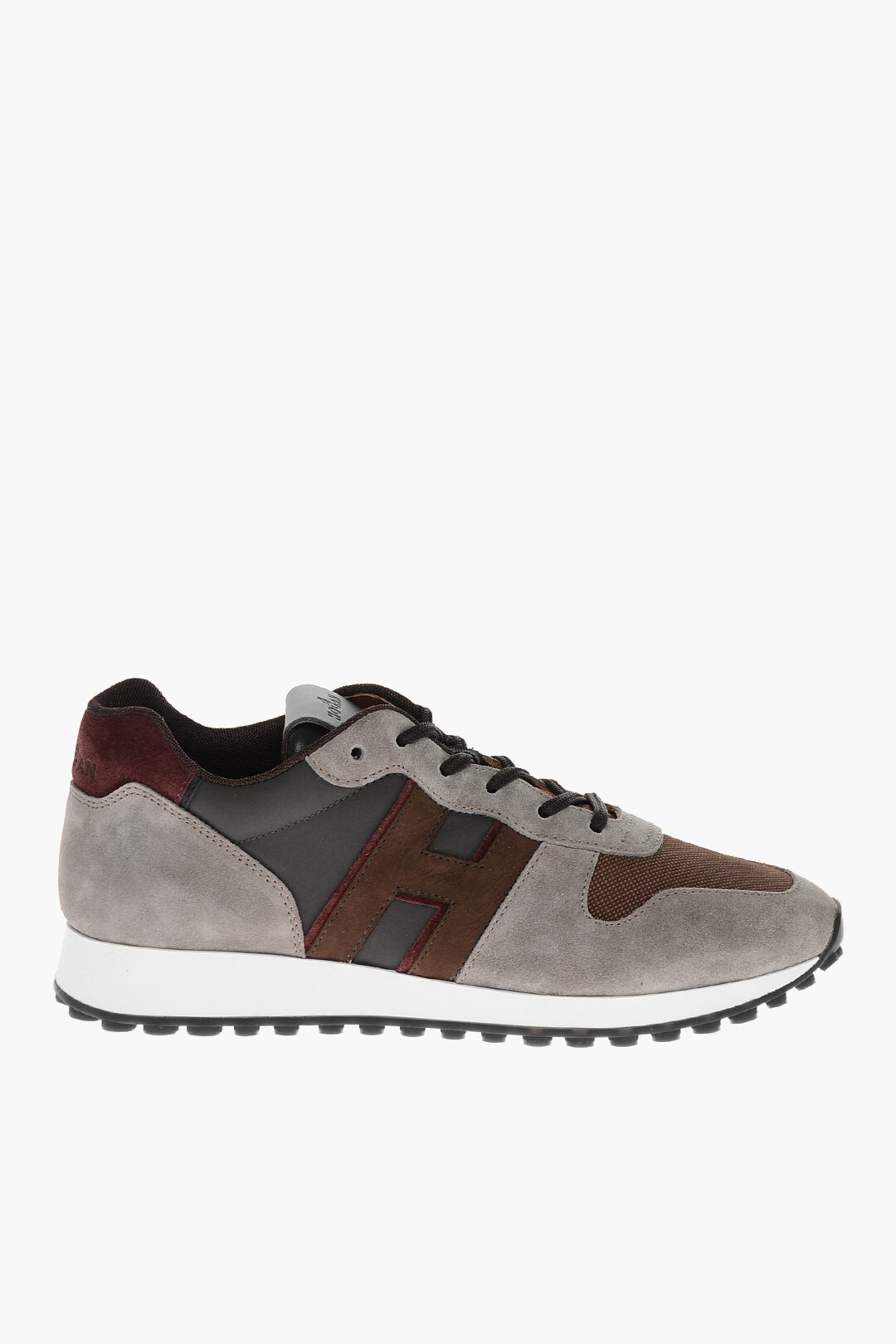 Hogan Solid Color Leather Low-Top Sneakers with Contrasting