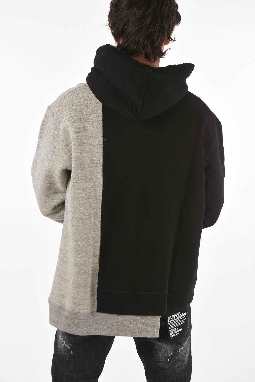 Dsquared2 two- tone sweatshirt with hood men - Glamood Outlet