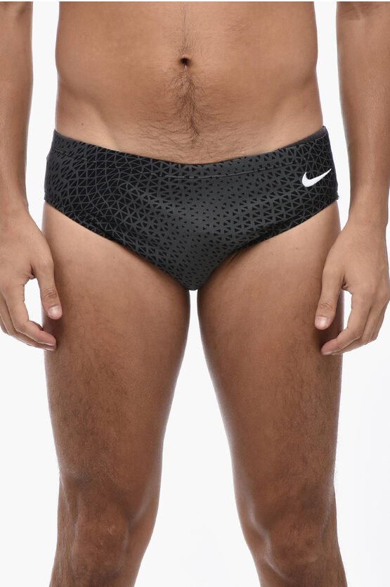 NIKE TWO-TONE SWIM BRIEFS WITH EMBROIDERED LOGO 