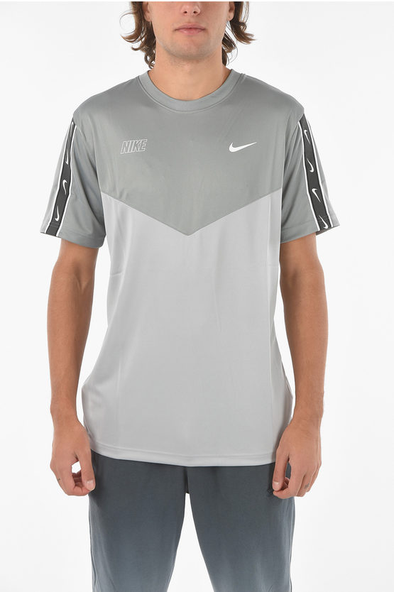 Nike Two-tone T-shirt With Logo-print In Gray