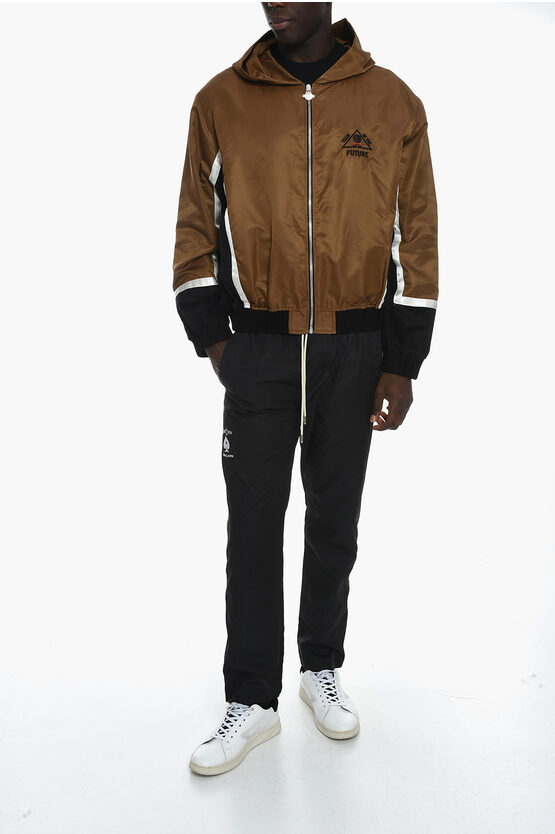 Two-Tone Oversized Hooded Windbreaker Jacket