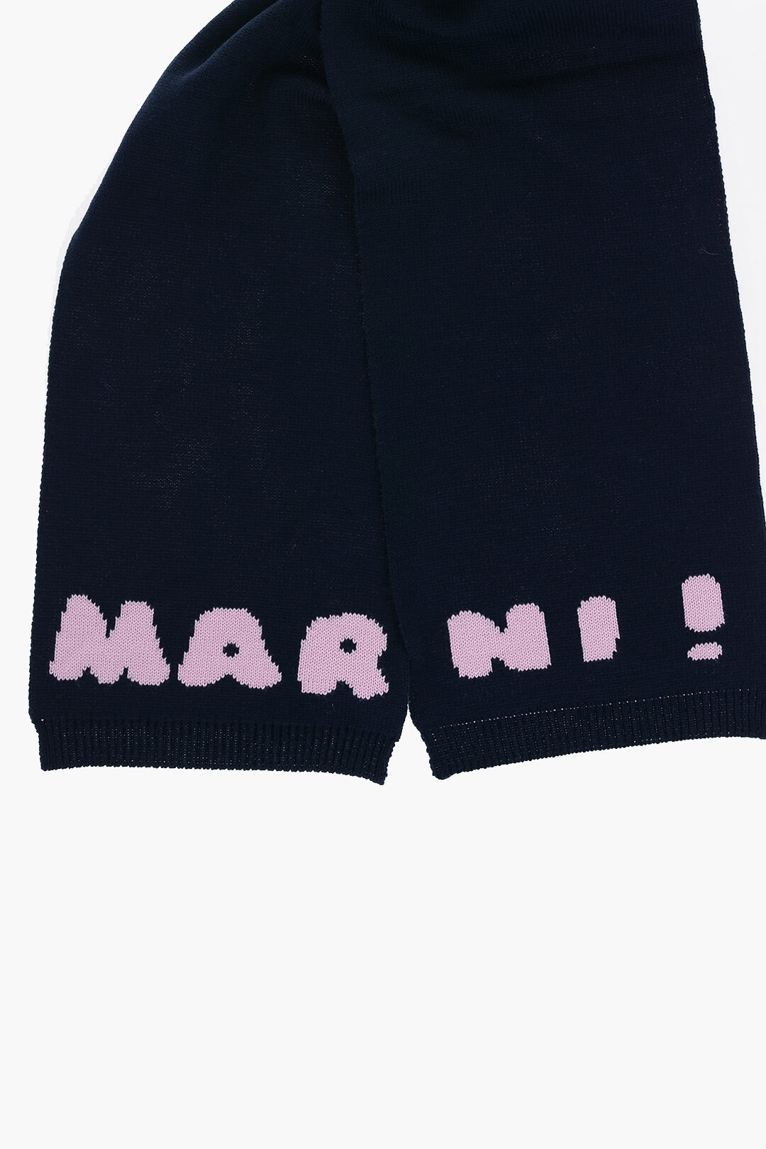 Marni Kids Two-Tone Wool Blend Scarf with Contrasting Logo