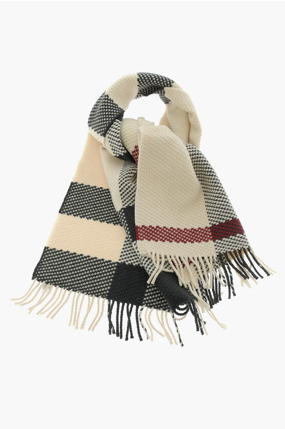 Shop Burberry Two-tone Wool Maxi Scarf