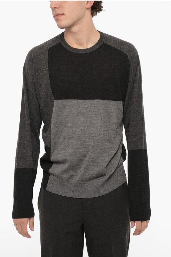 Neil Barrett Two-tone Wool Sweater In Black