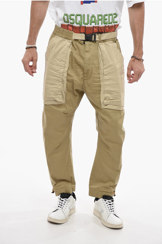 DSQUARED2 TWO-TONED PULLY PANTS WITH BUCKLE