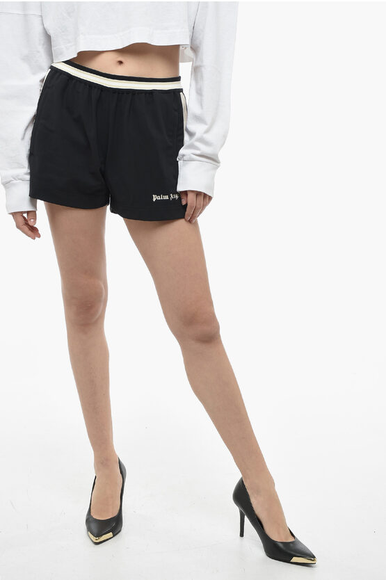 Shop Palm Angels Ultralight Track Shorts With Contrast Side Pants