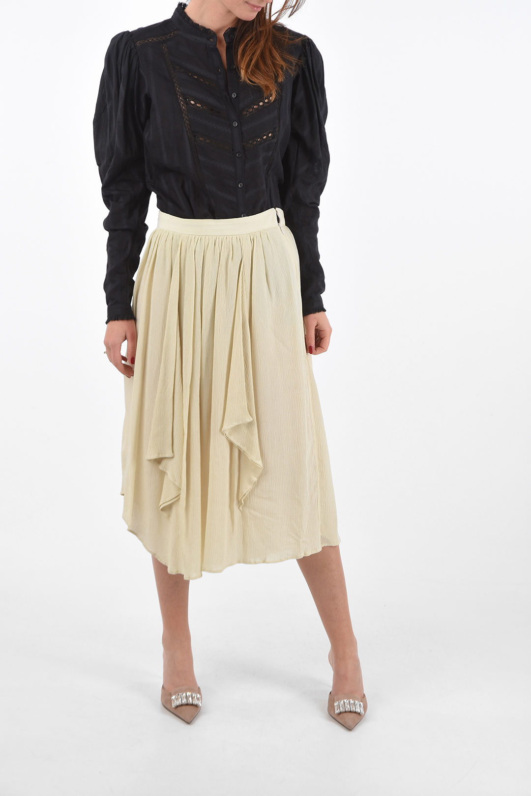 side draped skirt