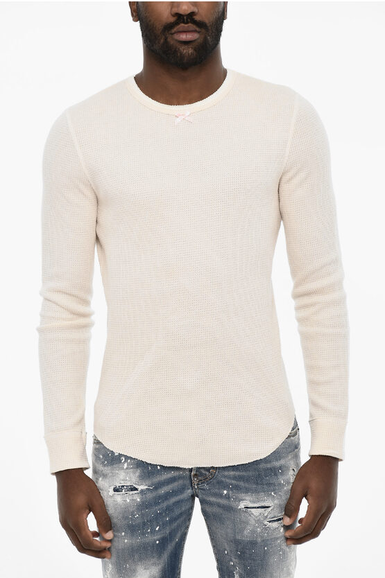 Dsquared2 Underwear Cotton Crew-neck Sweater With Bow