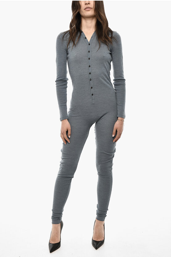 DSQUARED2 UNDERWEAR JUMPSUIT PAJAMA WITH BUTTONS