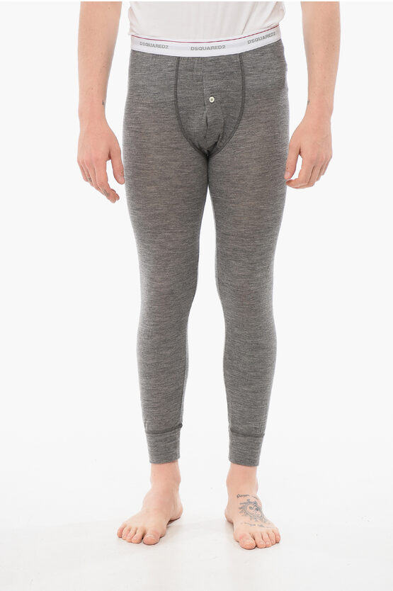 Dsquared2 Underwear Pajama Pants With Logoed Band In Gray