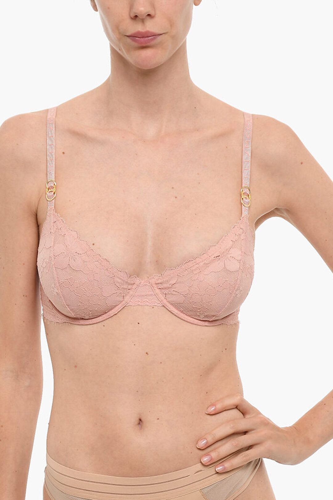 Stella McCartney Underwire Lace Bra with Gold-Tone Metal Applications women  - Glamood Outlet