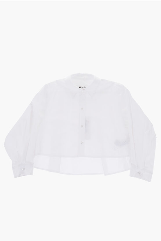 Maison Margiela Unisex Mm6c11u Logoed Shirt With Asimmetric Hem