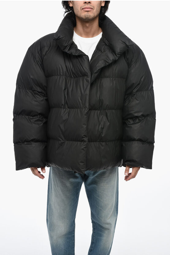 Shop Balenciaga Unisex Padded Fabric Wrap Down Jacket With Removable Hood