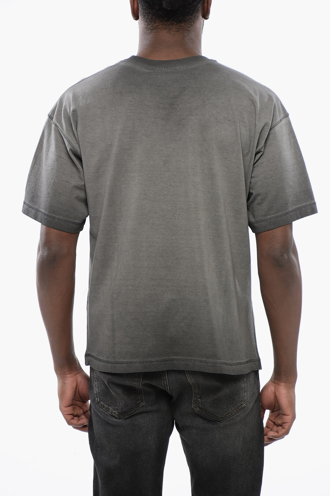 Diesel UNISEX Solid Color T-BUXT-N4 Crewneck T-Shirt with D