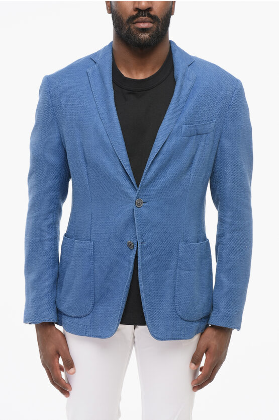 NINO DANIELI UNLINED 2-BUTTON BLAZER WITH PATCH POCKETS