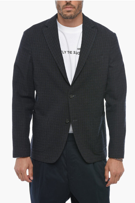 Shop Altea Unlined Alfonso Vichy Patterned Blazer