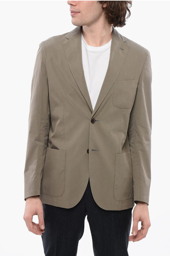 Corneliani Unlined Blazer With Patch Pocket In Brown