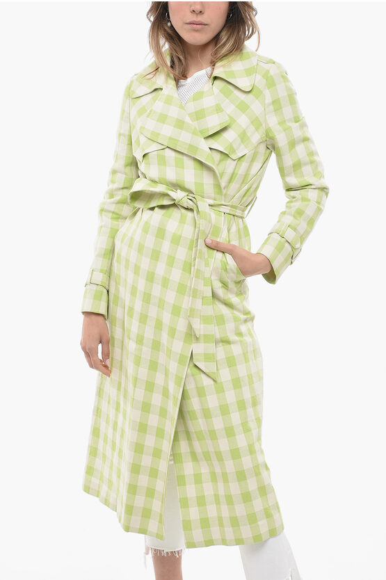 Shop Tagliatore Unlined Carola Trench With Check Pattern