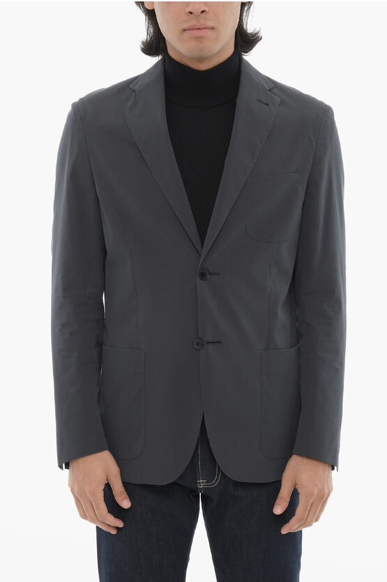 Corneliani Unlined Cotton And Silk 2-buttons Blazer