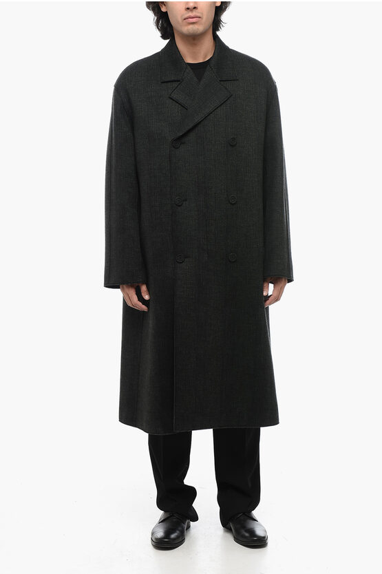 DIOR UNLINED DOUBLE-BREASTED WOOL COAT 