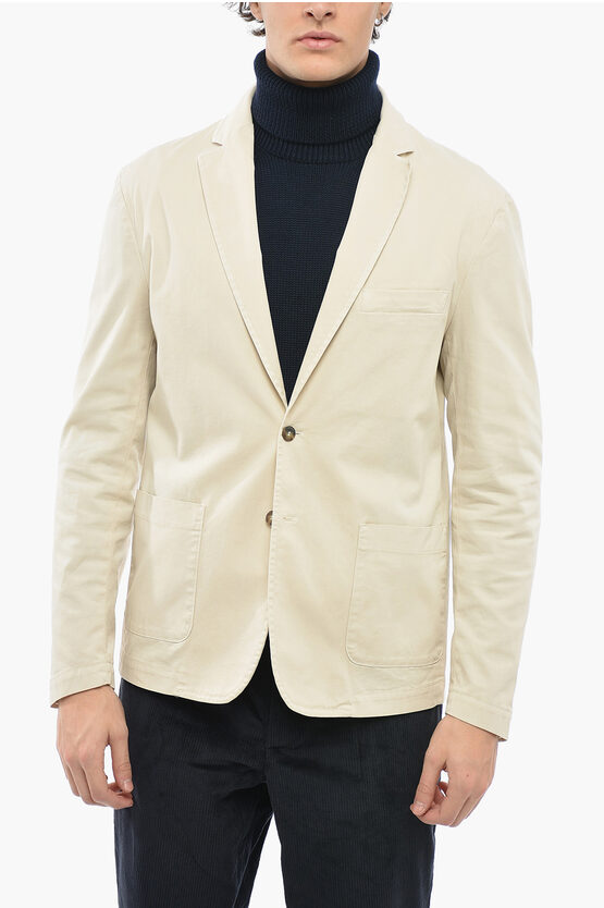 Cruna Unlined Flax Blazer With Patch Pockets In Neutral
