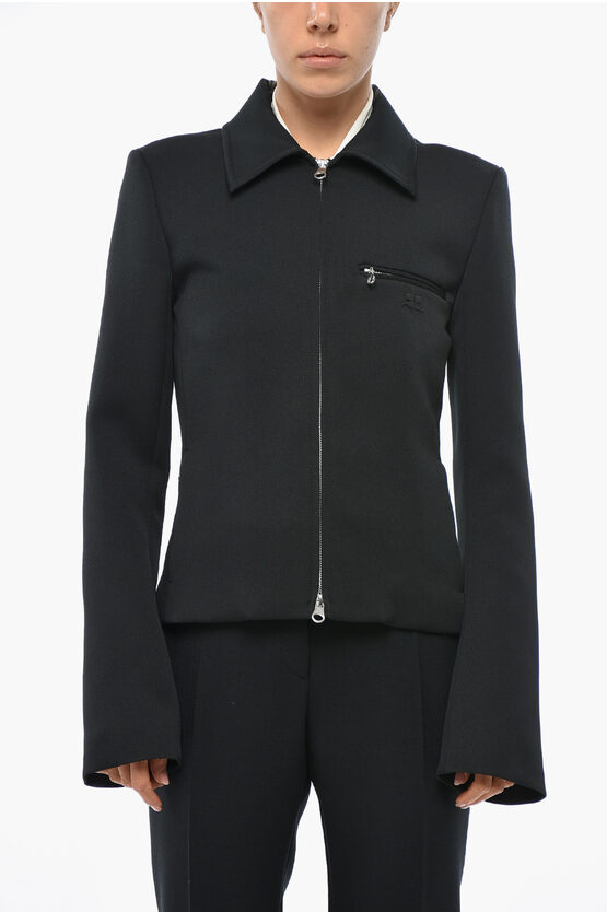 Courrèges Unlined Full-zip Jacket In Black