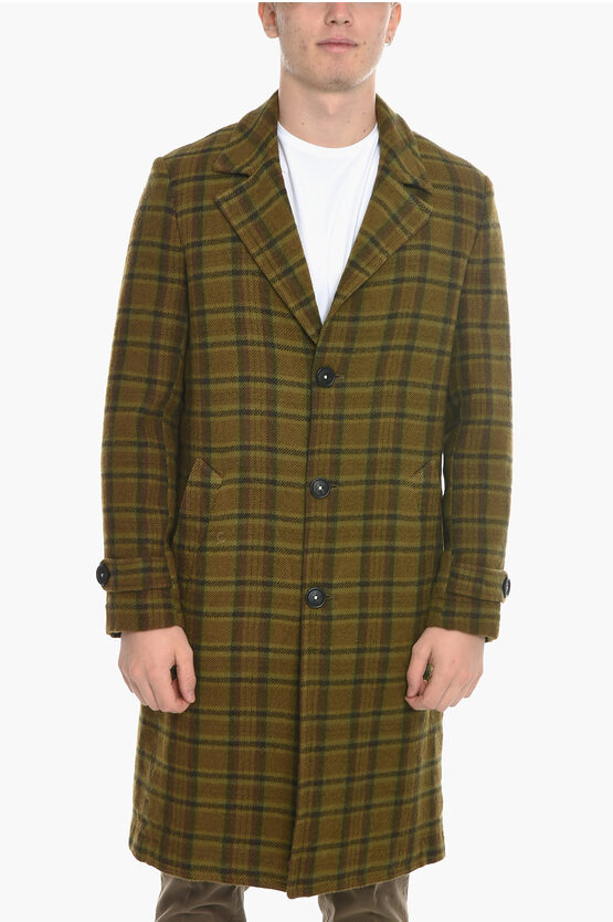 Massimo Alba Unlined Rain2 Coat With Check Pattern In Green